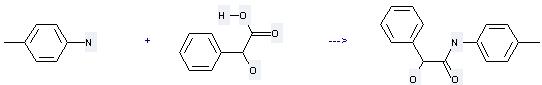 DL-Mandelic acid can react with 4-methyl-aniline to get mandelic acid-p-toluidide. 
